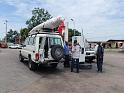 Transporting the kayak on top of a WWF jeep to Kinkole, at 30 km's from Kinshasa